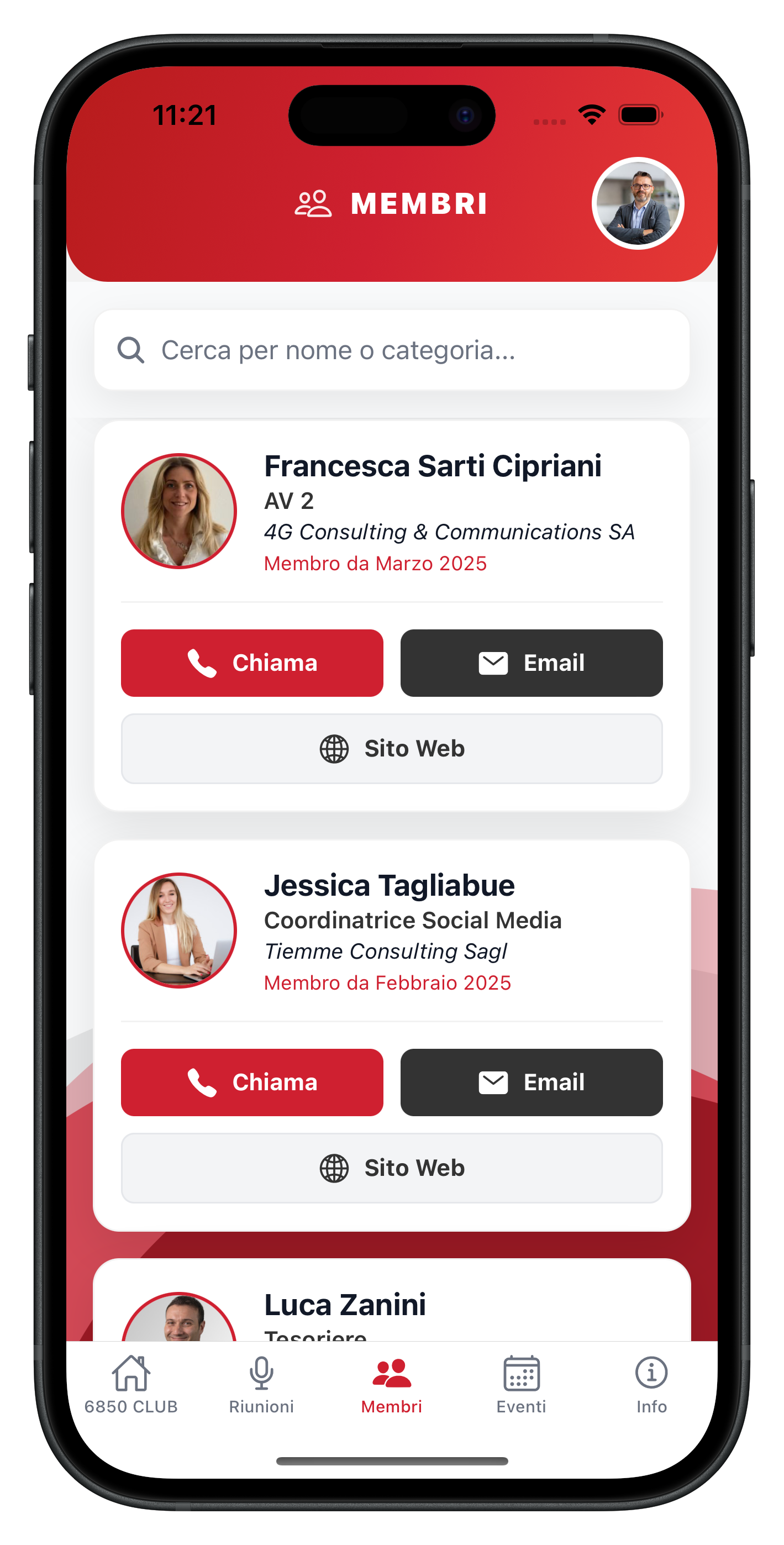App Membri Screen